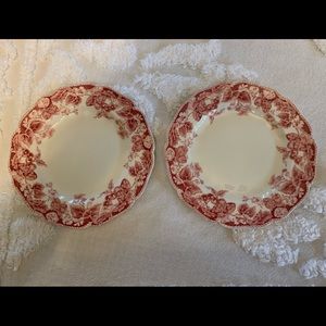 Set of 2 6in Johnson bros strawberry fair plates - preloved - exc cond
